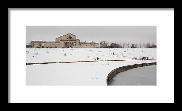 Forest Park Framed Print featuring the photograph Art Hill Sledding by Scott Rackers