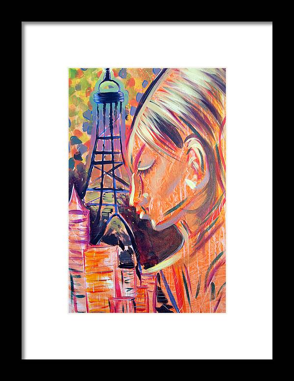 Girl Framed Print featuring the painting Art in The City by Lorinda Fore
