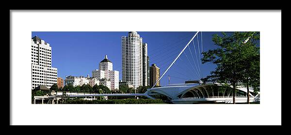 Photography Framed Print featuring the photograph Art Museum With Skyscrapers by Panoramic Images