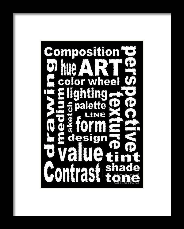 Art Framed Print featuring the painting Art Sign Black by David K Small