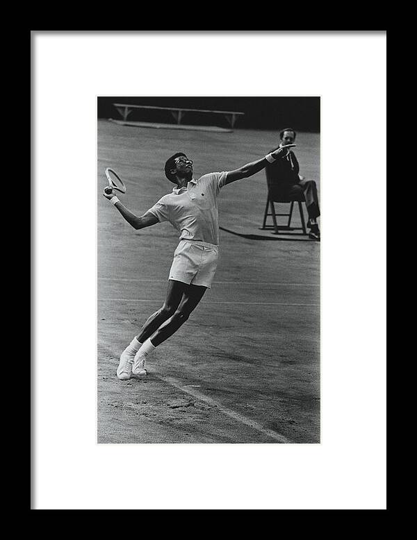 Sport Framed Print featuring the photograph Arthur Ashe Playing Tennis by Jack Robinson