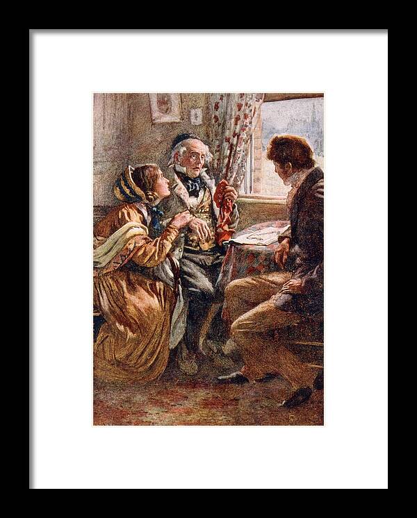 Charles Dickens Framed Print featuring the photograph Arthur Clennam Tells The Good News, Illustration For Character Sketches From Dickens Compiled by Harold Copping