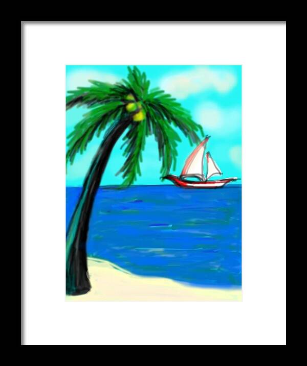 Beach Framed Print featuring the digital art Aruba by Rae Chichilnitsky