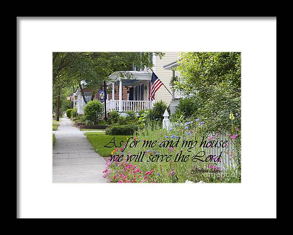 American Framed Print featuring the photograph As for me and my house we will serve the Lord by Jill Lang