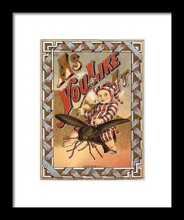 As You Like It Vintage Label Framed Print featuring the digital art As You Like It Vintage Label by Hatch and Company New York