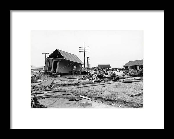Historic Framed Print featuring the photograph Ash Wednesday Storm, 1962 by Bruce Roberts