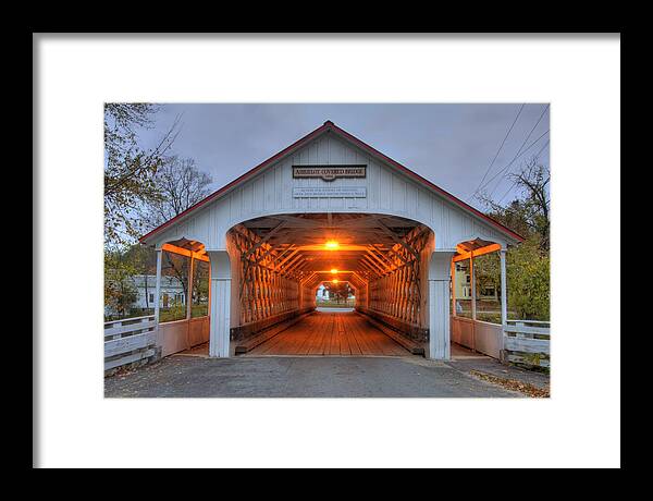 New Hampshire Framed Print featuring the photograph Ashuelot Covered Bridge by Joann Vitali