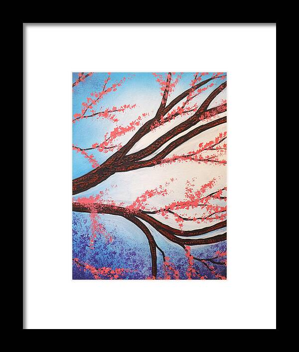 Asian Bloom Triptych Framed Print featuring the painting Asian Bloom Triptych 2 by Darren Robinson