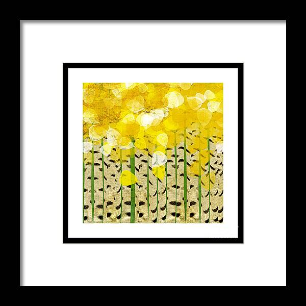 Abstract Framed Print featuring the digital art Aspen Colorado Abstract Square by Andee Design