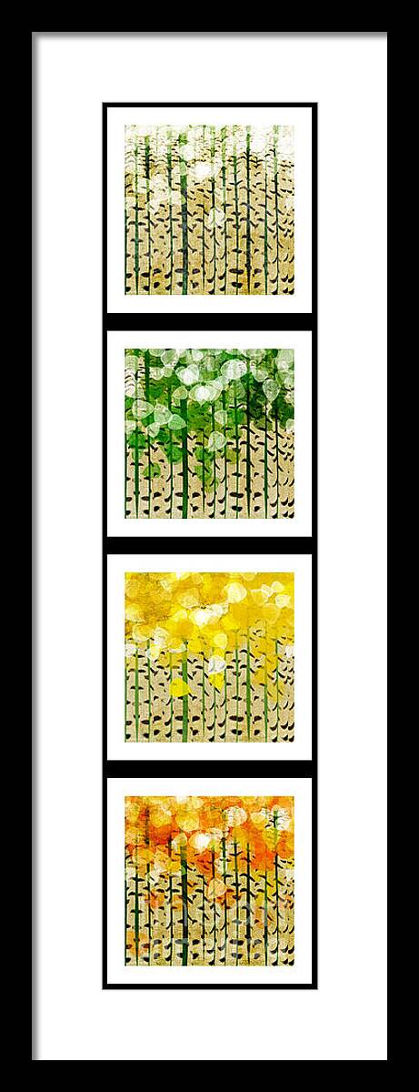 Abstract Framed Print featuring the digital art Aspen Colorado Abstract Vertical 4 In 1 Collection by Andee Design