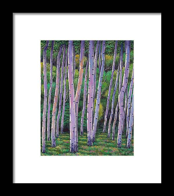 Autumn Aspen Framed Print featuring the painting Aspen Enclave by Johnathan Harris
