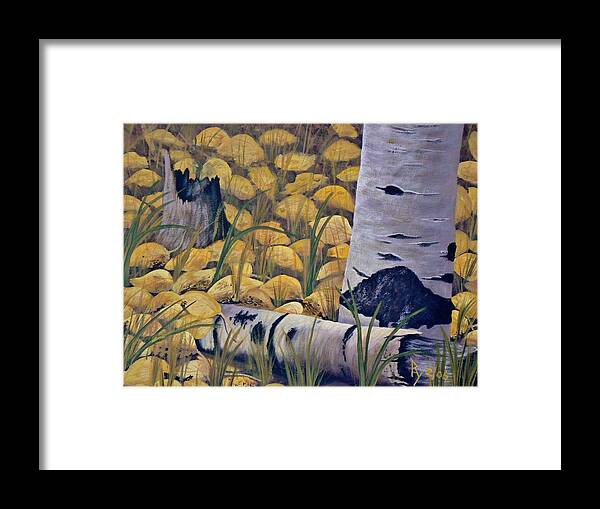 Landscape Framed Print featuring the painting Aspen-ness by Ray Nutaitis
