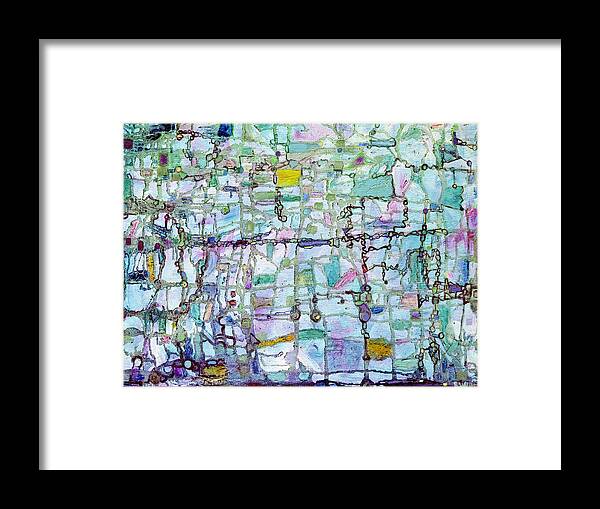 Abstract Framed Print featuring the painting Associations by Regina Valluzzi