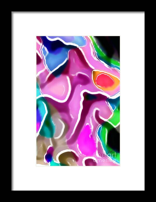 Abstract Art Framed Print featuring the digital art Astratto - Abstract 64 by - Zedi -