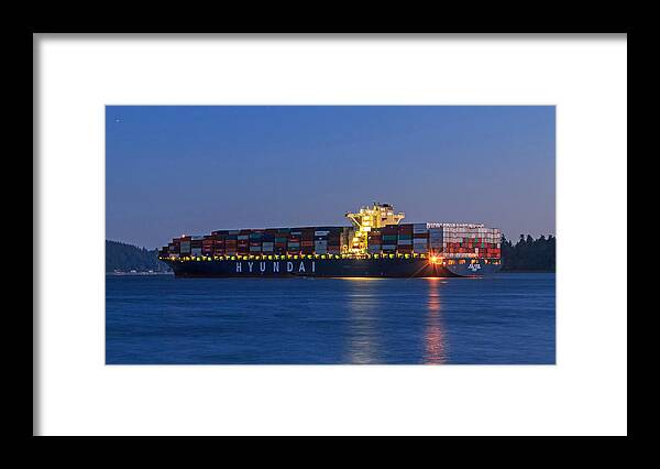 Twilight Framed Print featuring the photograph Anchored in Calm Waters by E Faithe Lester