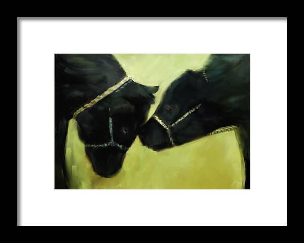 Cow Framed Print featuring the digital art At The County Fair by Ann Powell