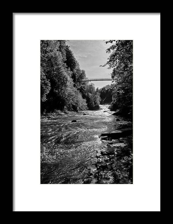 Finger Lakes Framed Print featuring the photograph At the Gorge Floor by Monroe Payne