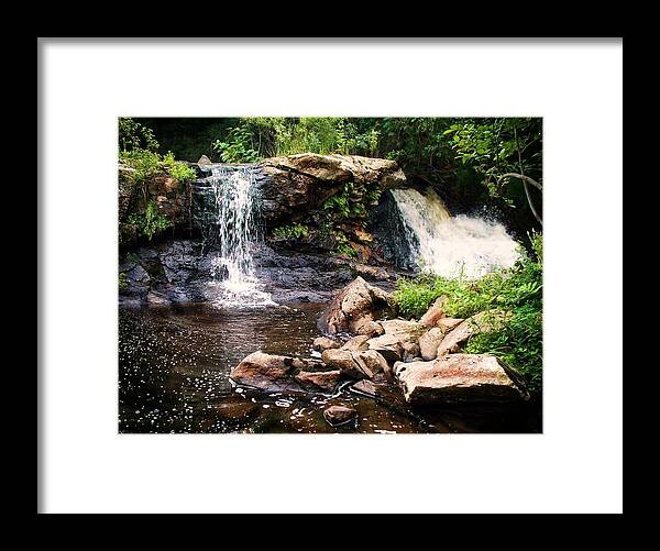 At The Mill Pond Dam Framed Print featuring the photograph At The Mill Pond Dam by Joy Nichols