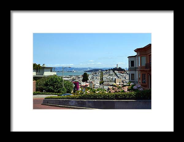 Lombard Street Framed Print featuring the photograph At the Top - Lombard Street by Michelle Calkins