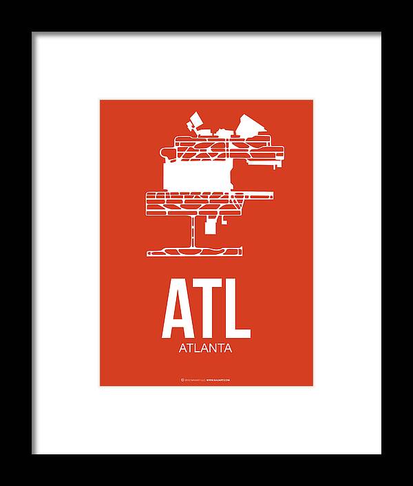 Atlanta Framed Print featuring the digital art ATL Atlanta Airport Poster 3 by Naxart Studio