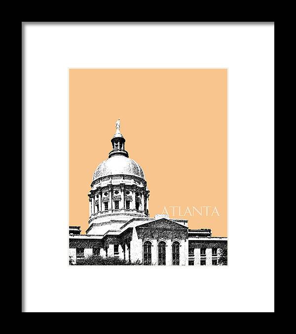 Architecture Framed Print featuring the digital art Atlanta Capital Building - Wheat by DB Artist