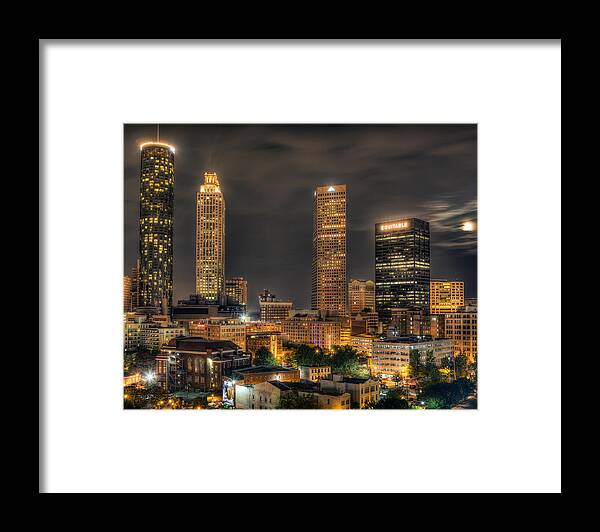2012 Framed Print featuring the photograph Atlanta Centenial Park Night by Anna Rumiantseva