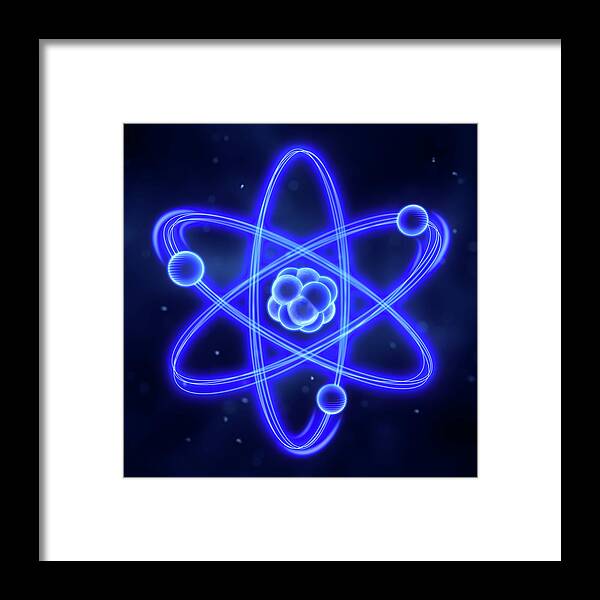 Particle Framed Print featuring the photograph Atom by Enot-poloskun