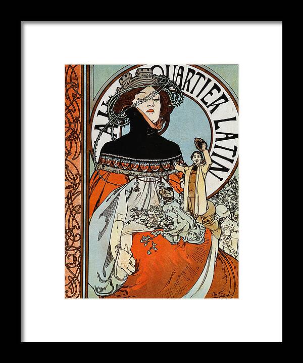 Mucha Framed Print featuring the painting Au Quartier Latin by Alphonse Marie Mucha