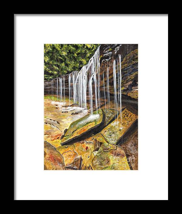 Timothy Hacker Framed Print featuring the painting Au Train Falls Painting by Timothy Hacker