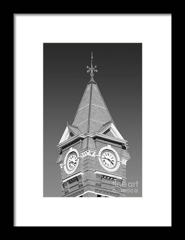 Alabama Framed Print featuring the photograph Auburn University Samford Hall Clock Tower by University Icons