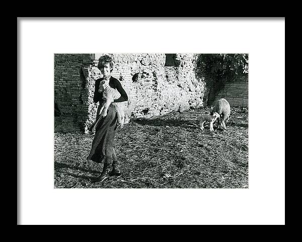 Actress Framed Print featuring the photograph Audrey Hepburn On A Farm by Henry Clarke