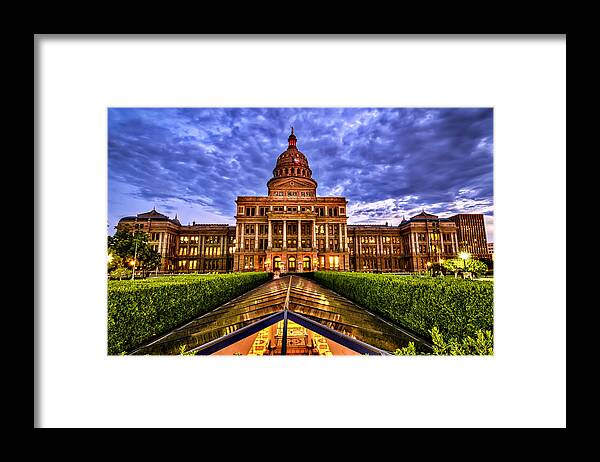 Austin Framed Print featuring the photograph Austin Capitol at Sunset by John Maffei