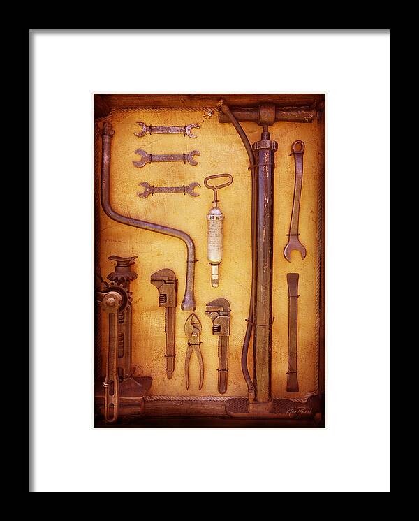 Tools Framed Print featuring the photograph Auto Mechanic Vintage Tools by Ann Powell