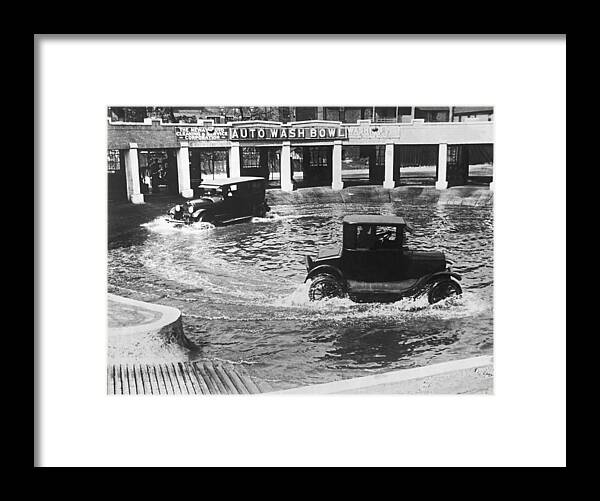 1920's Framed Print featuring the photograph Auto Wash Bowl by Underwood Archives