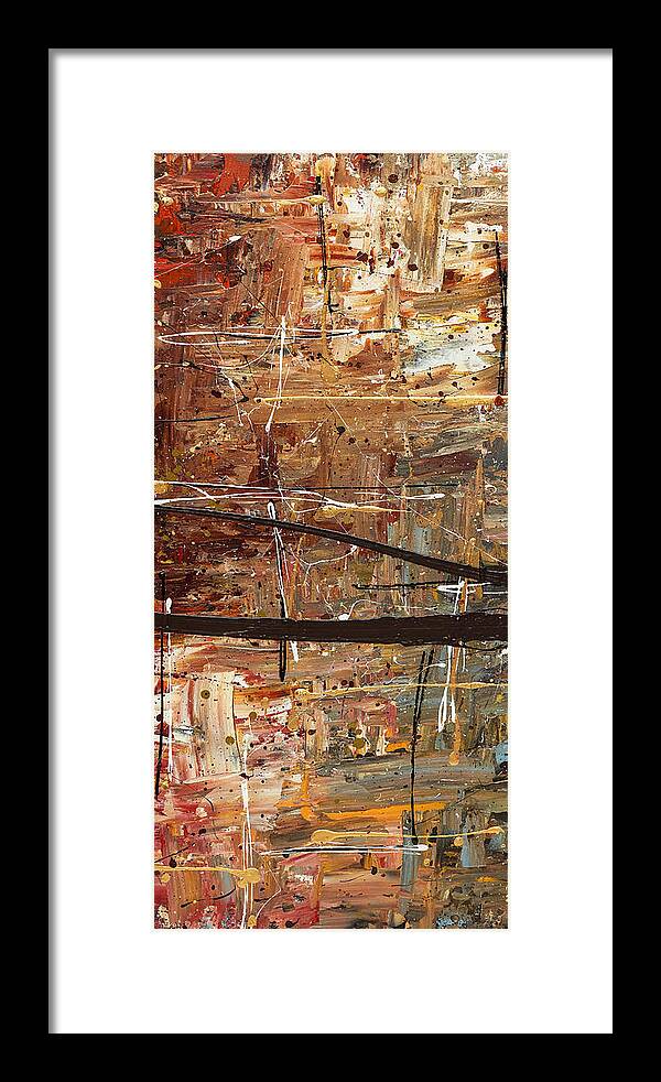 Abstract Art Framed Print featuring the painting Autumn 2 by Carmen Guedez