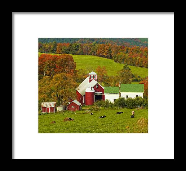 Vermont Framed Print featuring the photograph Autumn at Bogie Mountain Dairy Farm by John Vose