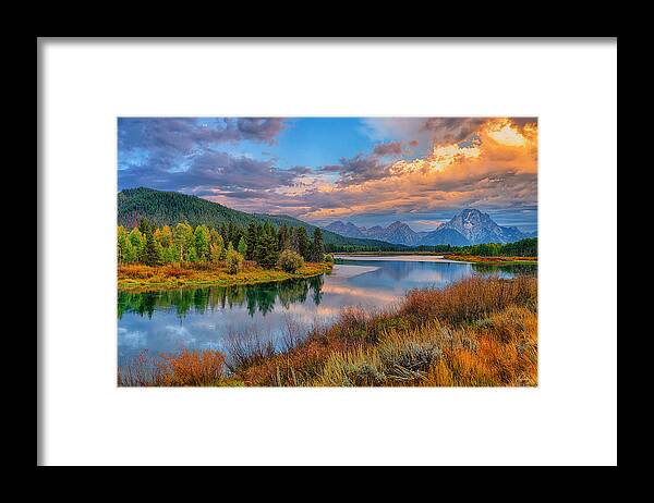 Oxbow Bend Framed Print featuring the photograph Autumn at Oxbow Bend Limited Edition by Greg Norrell