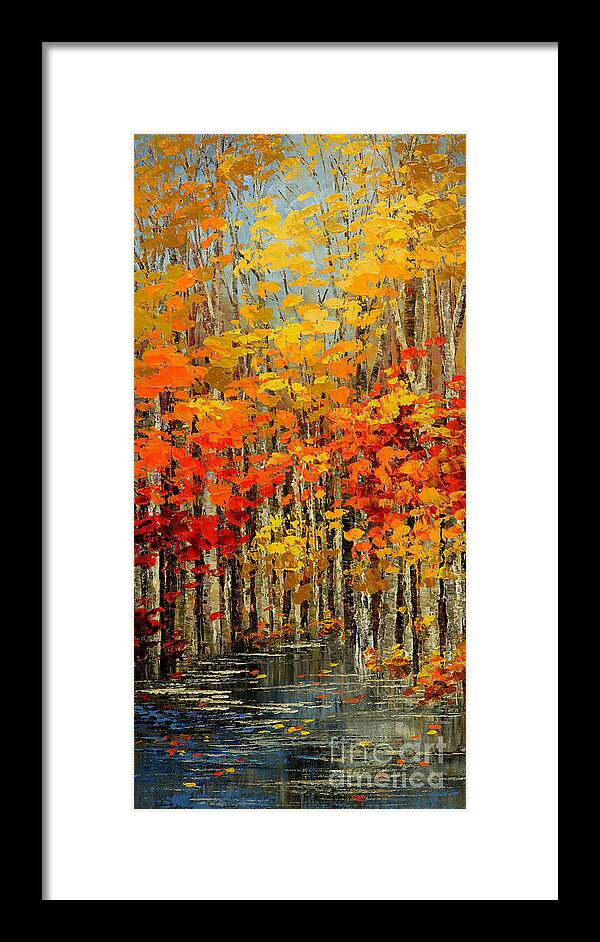 Forest Framed Print featuring the painting Autumn Banners by Tatiana Iliina