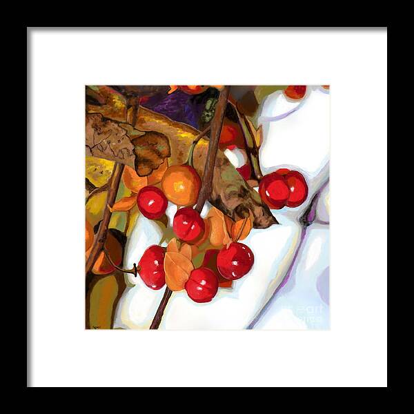 Autumn Framed Print featuring the painting Autumn Berries by Jackie Case