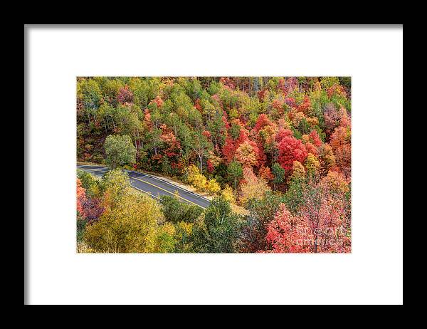 Utah Framed Print featuring the photograph Autumn Drive through East Canyon - Utah by Gary Whitton