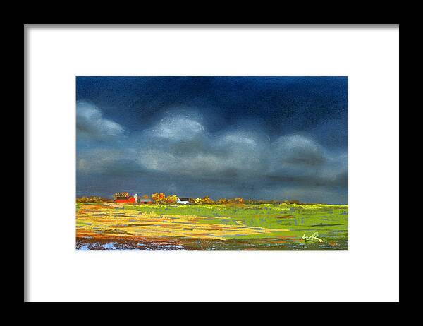 Farm Framed Print featuring the painting Autumn Farm by William Renzulli