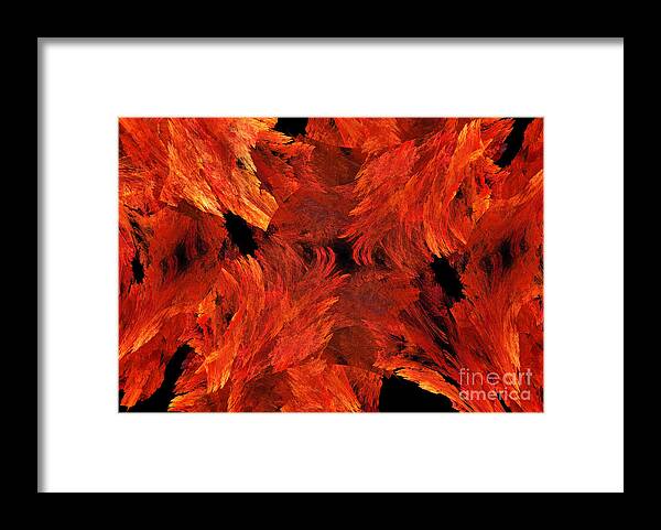 Abstract Framed Print featuring the digital art Autumn Fire Abstract by Andee Design