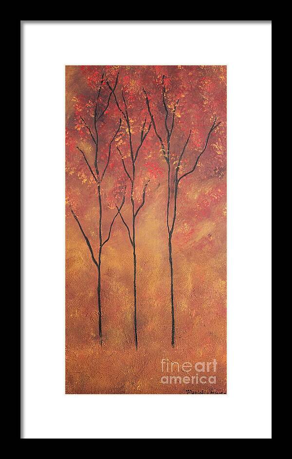 Fall Colors Framed Print featuring the painting Autumn Fire by Christie Minalga
