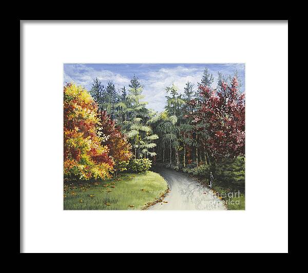 Autumn Framed Print featuring the painting Autumn in the Arboretum by Mary Palmer