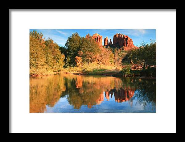 Sedona Framed Print featuring the photograph Autumn Landscape Reflections Sedona by Roupen Baker