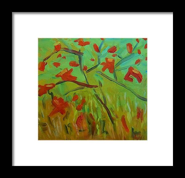 Autumn Framed Print featuring the painting Autumn Leaves by Francine Frank