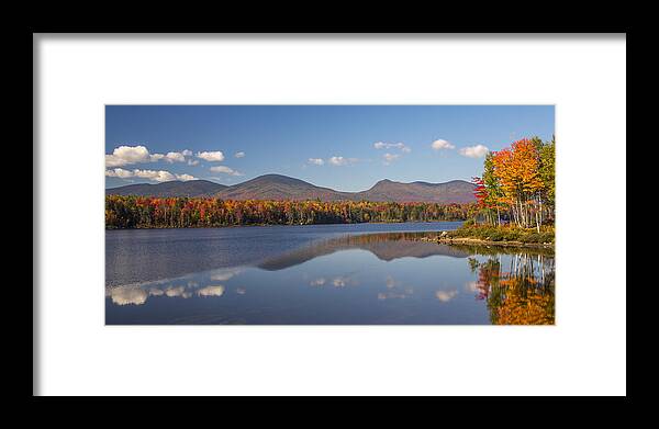 Autumn Framed Print featuring the photograph Autumn Reflections at Jericho Lake by White Mountain Images