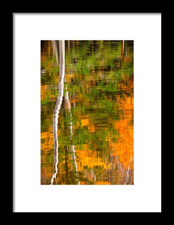Abstract Framed Print featuring the photograph Autumn Reflections by Jeff Sinon