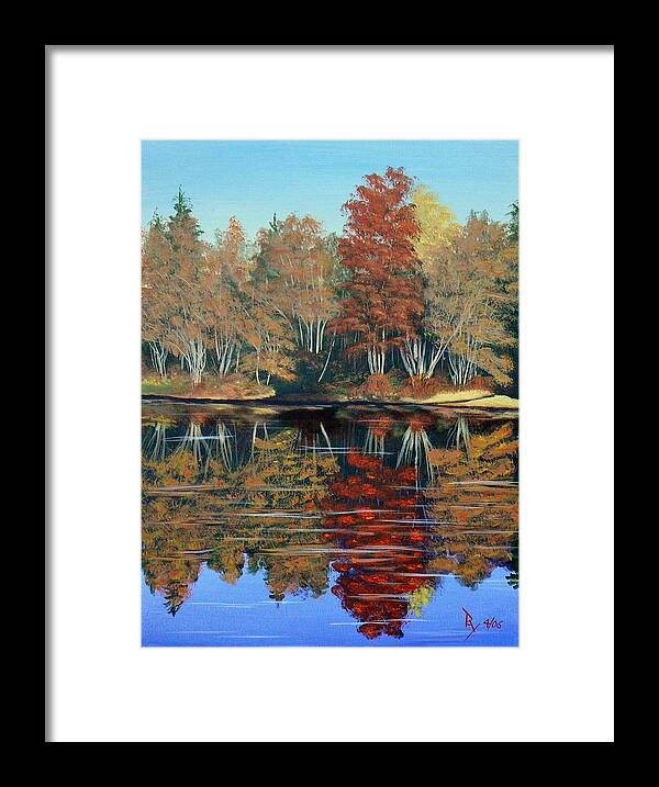 Fall Colors Framed Print featuring the painting Autumn Reflections by Ray Nutaitis