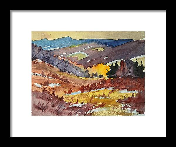 Berkshire Hills Paintings Framed Print featuring the painting Autumn study by Len Stomski